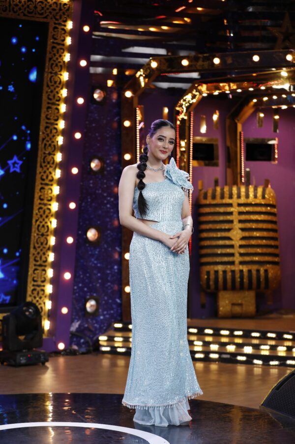 Ice Blue Sequin Western Gown - Image 4