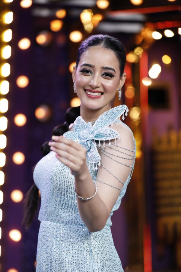 Ice Blue Sequin Western Gown - Image 9
