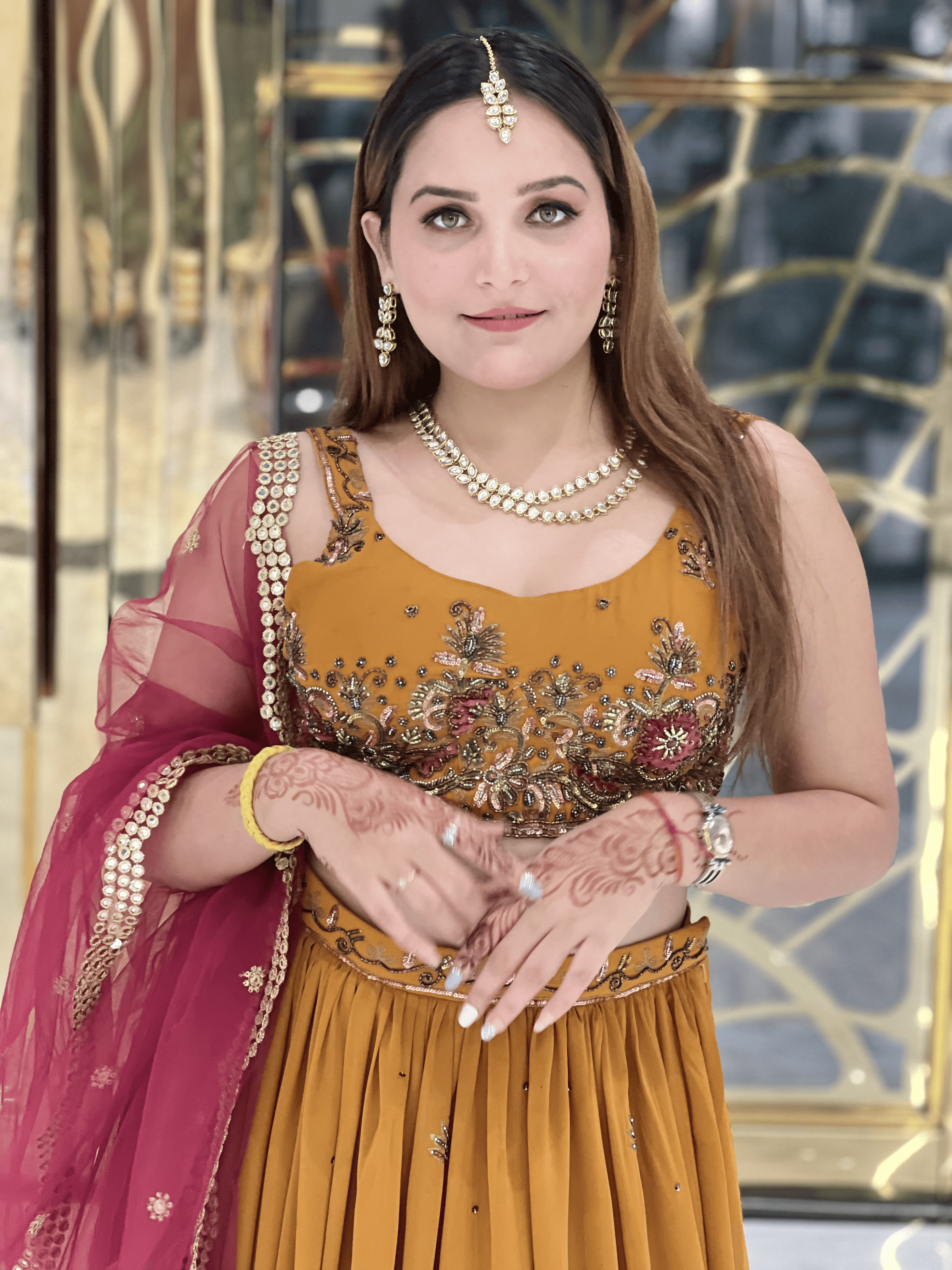 Mustard Lehenga Set