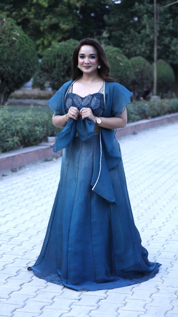 Ombre Blue Lehenga Set - Image 7