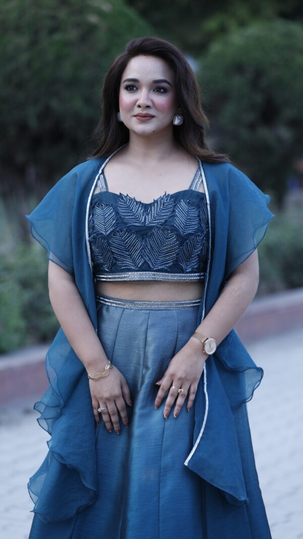 Ombre Blue Lehenga Set - Image 5