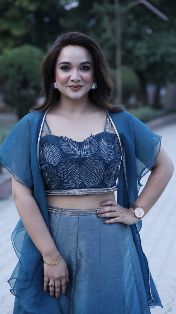 Ombre Blue Lehenga Set - Image 3
