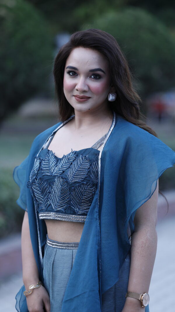Ombre Blue Lehenga Set - Image 2
