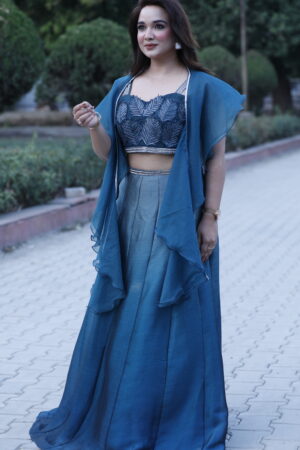 Ombre Blue Lehenga Set
