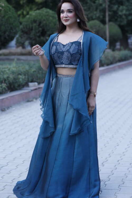 Ombre Blue Lehenga Set