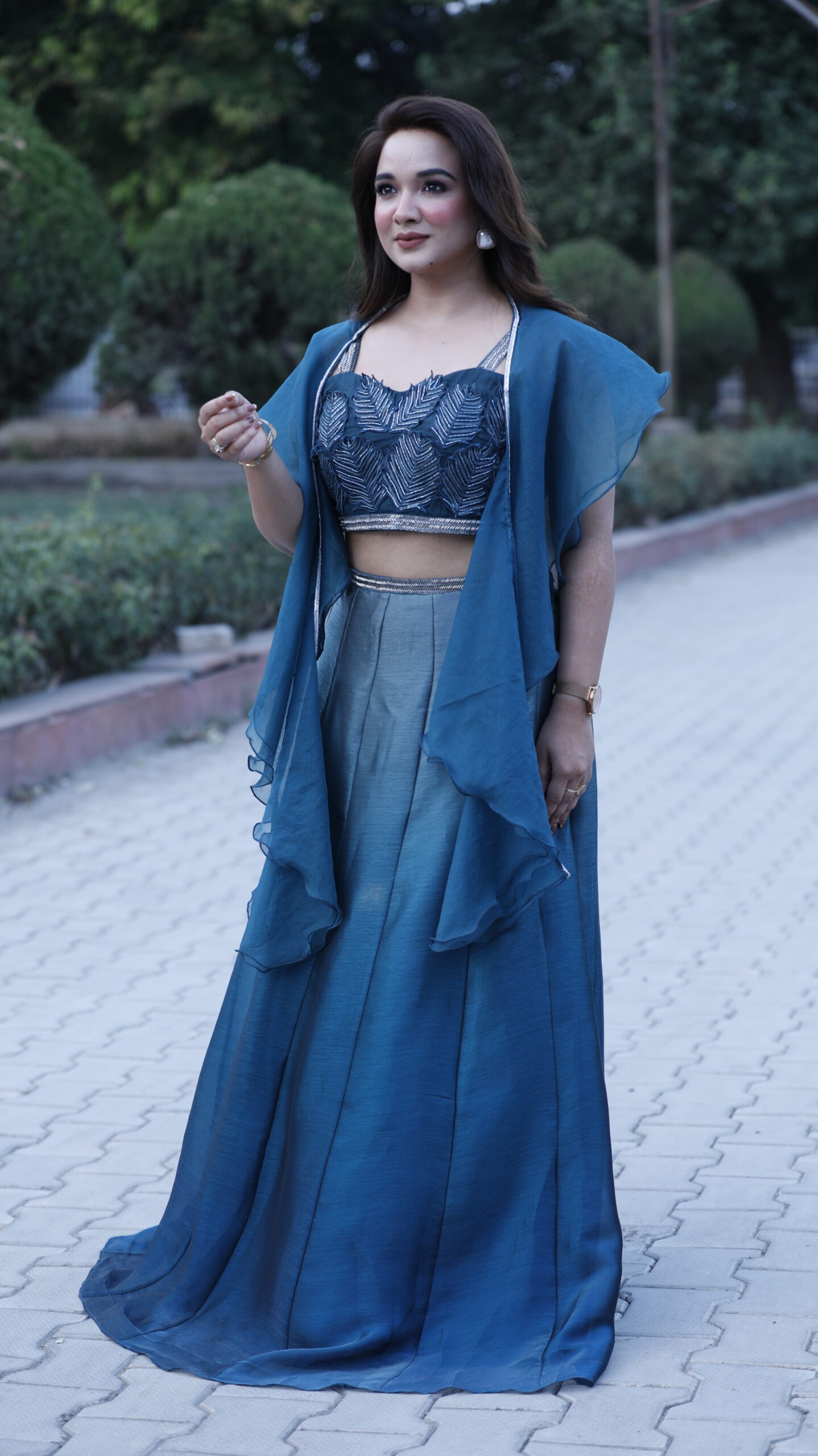 Ombre Blue Lehenga Set